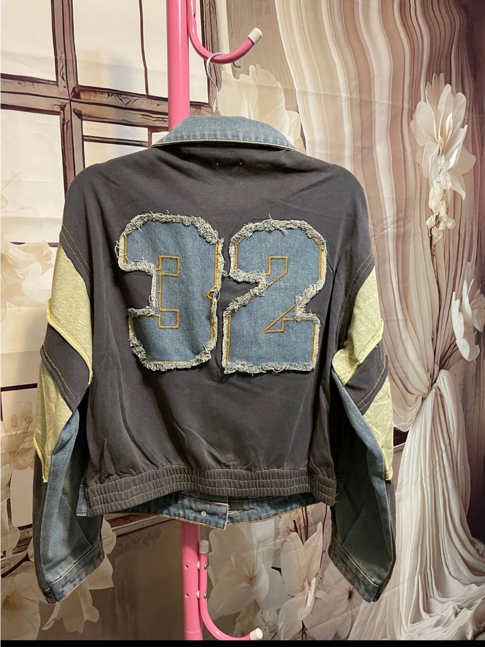 NWOT POL Distressed Patchwork Denim Jacket - Picture 2 of 2